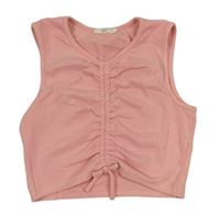 Růžový žebrovaný crop top Matalan