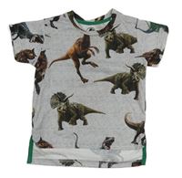 Sivé melírované tričko s dinosaury - Jurský svět Matalan
