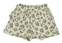 Krémové bavlnené kraťasy s leopardím vzorom Tu