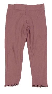 Starorůžové žebrované legíny Primark