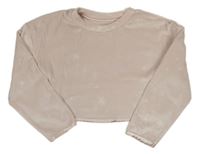 Svetloružová plyšová crop mikina s hviezdami Primark