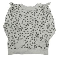 Biela kvetovaná mikina s volánikmi Primark