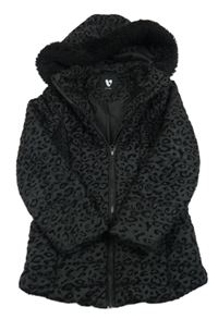 Černá vzorovaná šusťáková zimní parka s kapucí V by Very