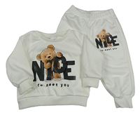 2set - Bílá mikina s medvědem + tepláky