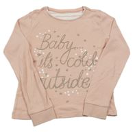 Starorůžové triko s hvězdami a nápisem Tu