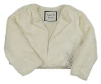 Nové - Smetanová kožešinová zateplená crop bunda St. Bernard