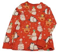 Červené pyžamové triko s vánočním motivem Next