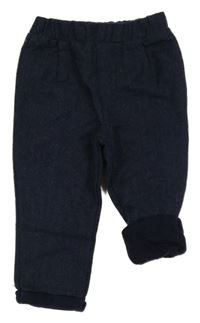 Tmavomodré vlnené podšité nohavice Primark