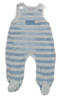 Bílo-modré pruhované sametové dupačky so slonmi