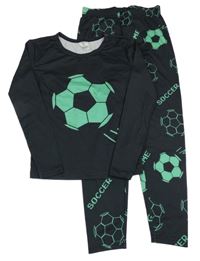 Antracitové pyžamo s fotbalovými míči Shein