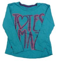 Modrozelené triko s nápisem Yd.