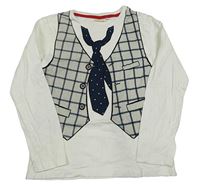 Biele tričko s vestou a kravatou Kids