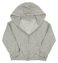 Sivá melírovaná prepínaci mikina s výšivkou a kapucňou C&A