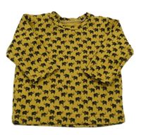 Okrové tričko so slonmi