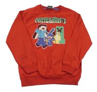 Červená mikina s Minecraft