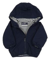 Tmavomodrá šušťáková jarná bunda s kapucňou Kiabi