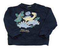 Tmavomodrá mikina s dinosaurami Orsolino