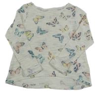 Biely ľahký sveter s motýly H&M