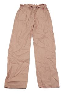 Starorůžové plátěné lehké kalhoty H&M