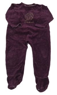 Vínový sametový overal s artyčokem