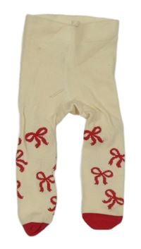 Krémové punčocháče s mašlemi Next