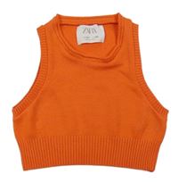 Červená svetrová crop vesta Zara