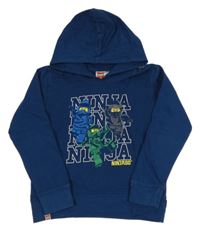 Tmavomodrá mikina s Lego Ninjago a kapucí Lego
