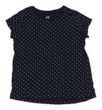 Tmavomodré bodkovaná é tričko H&M
