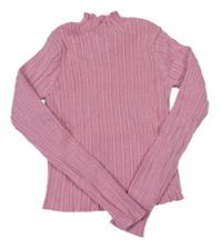 Ružový rebrovaný crop sveter Zara