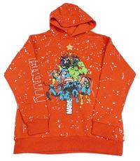 Červená flekatá mikina s Marvel a kapucí Primark