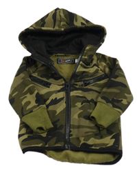 Khaki army thermo prepínaci mikina s kapucňou