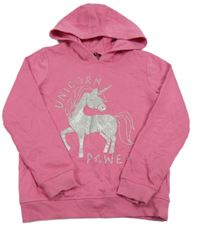 Ružová mikina s jednorožcom a kapucňou George