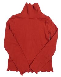 Červené rebrované tričko s rolákom George