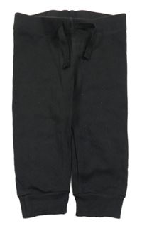 Čierne rebrované ľahké tepláky Primark