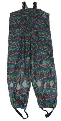 Tmavomodro-barevné nepromokavé laclové kalhoty 