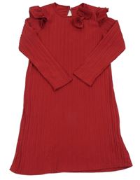 Rubínové ľahké šaty s mašlou shein