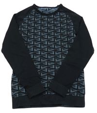 Černo-modré vzorované thermo triko Crivit