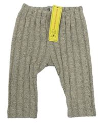 Nové - béžové úpletové rebrované tepláky Shein