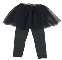 Tmavosivé legíny s našitou tylovou sukní Next