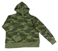 Khaki army mikina s logem a kapucí Champion