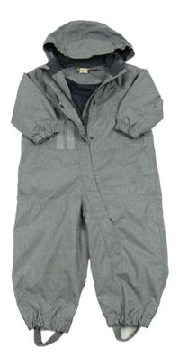 Sivá melírovaná šušťáková jarná kombinéza s kapucňou H&M