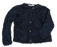 Tmavomodrý chlpatý prepínaci sveter H&M