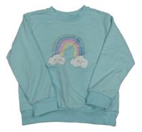 Svetlomodrá ľahká mikina s dúhou Shein