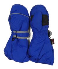 Modré šusťákové zateplené palcové rukavice 