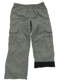 Šedé šusťákové zateplené kalhoty C&A