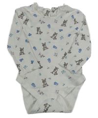 Bílé žebrované body s králíky Primark