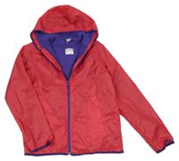 Růžová šusťáková funkční jarní bunda s kapucí Quechua