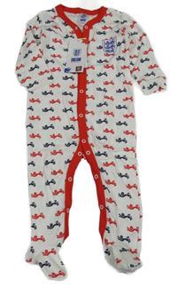 Nové - bílo-červený vzorovaný fotbalový overal - England Matalan