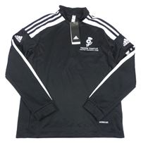 Nové - černá sportovní funkční mikina s bílými pruhy a logem Adidas