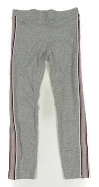 Sivé melírované legíny s pruhom H&M